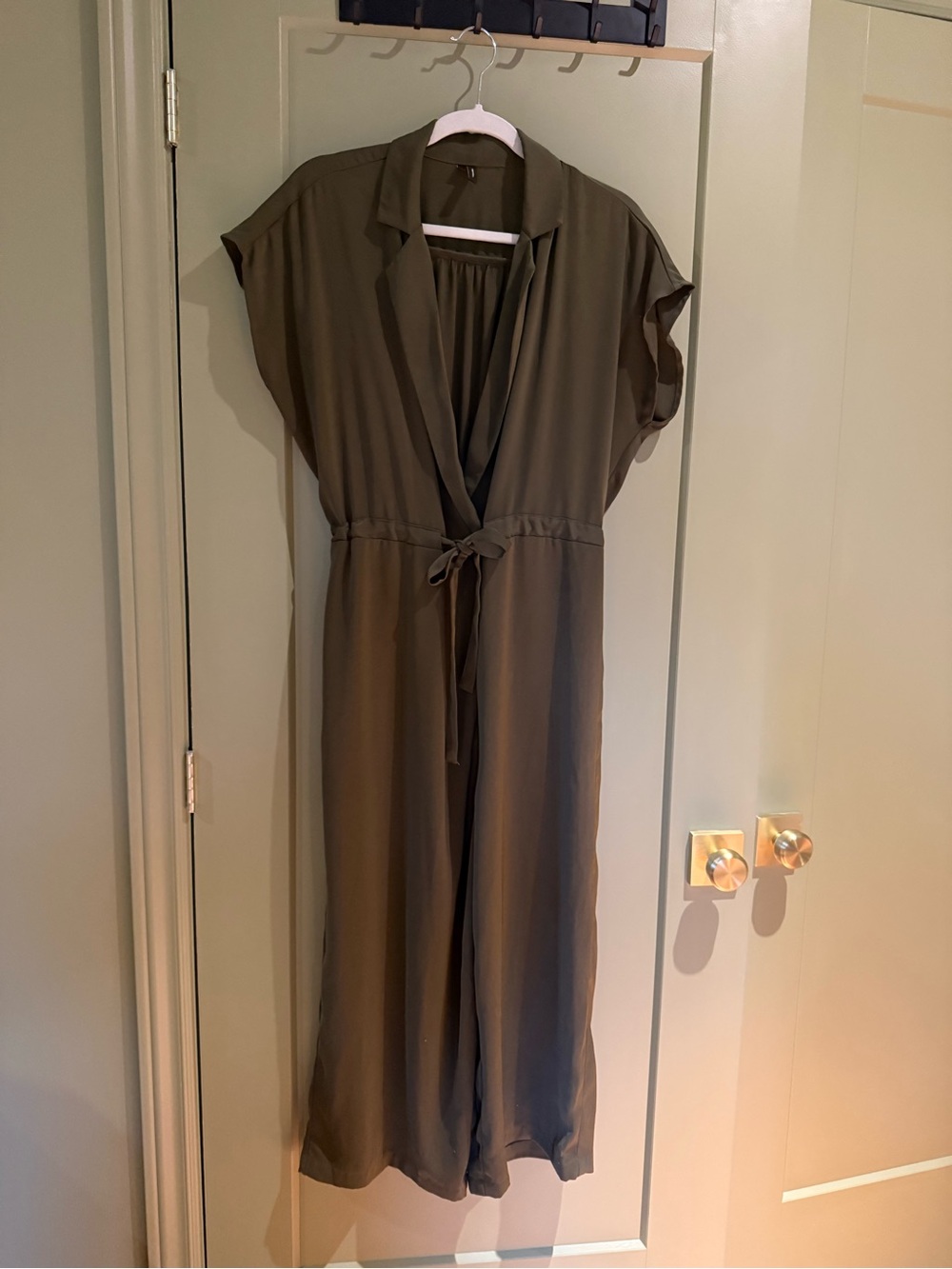 Vero Moda Olive Green Tie-Waist Romper